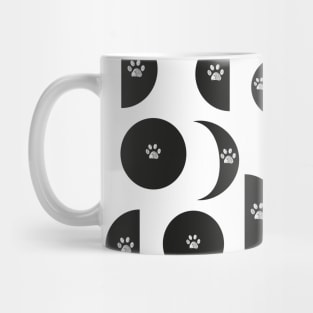 Moon phases with paw prints Mug